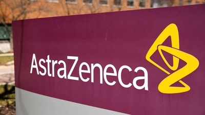 The logo for AstraZeneca is seen outside its North America headquarters in Wilmington, Delaware, US.&nbsp; (REUTERS)