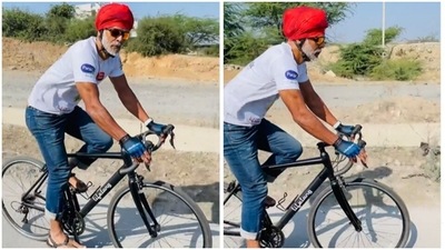 Milind Soman is fighting lazy like this... (Instagram/@milindrunning)