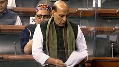 Defence minister Rajnath Singh briefing the Lok Sabha on the IAF chopper crash in Tamil Nadu that killed 13 including India's first CDS Bipin Rawat.