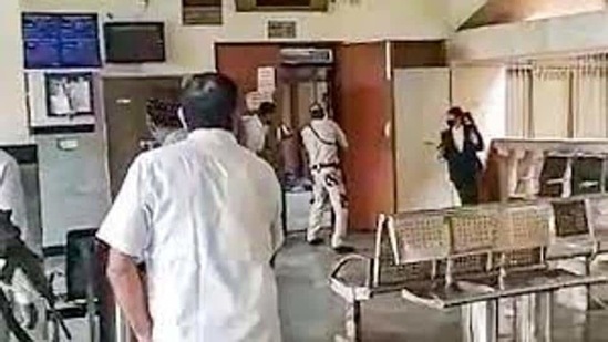 Gangster Jitender Maan alias Gogi was shot dead inside a courtroom in the Rohini court complex on September 24. (CCTV grab)
