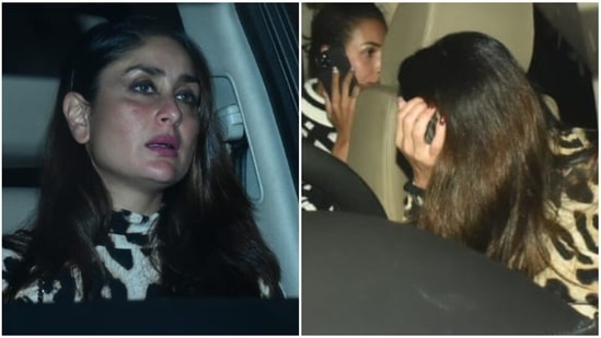 Kareena Kapoor in her car.