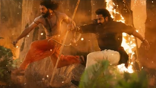 RRR trailer: Jr NTR fights off tiger, promises to give up life for ...