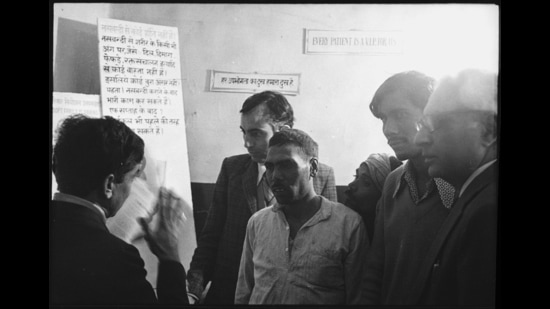 10 December 1976 - A doctor explaining that there are no harmful effects of male vasectomy at an ESI hospital in New Delhi on 10 December 1976. (SN Sinha/HT Photo) 10 December 1976 - A doctor explaining that there are no harmful effects of male vasectomy at an ESI hospital in New Delhi on 10 December 1976. (SN Sinha/HT Photo)