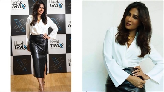 She completed her attire with a pair of leopard print heels to contrast the look. Chitrangda Singh was styled by celebrity stylist and fashion consultant Eshaa Amiin.(Instagram/chitrangda)