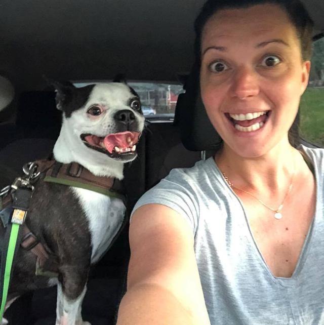 Stephanie Turcotte with her dog. Stephanie Turcotte with her dog.