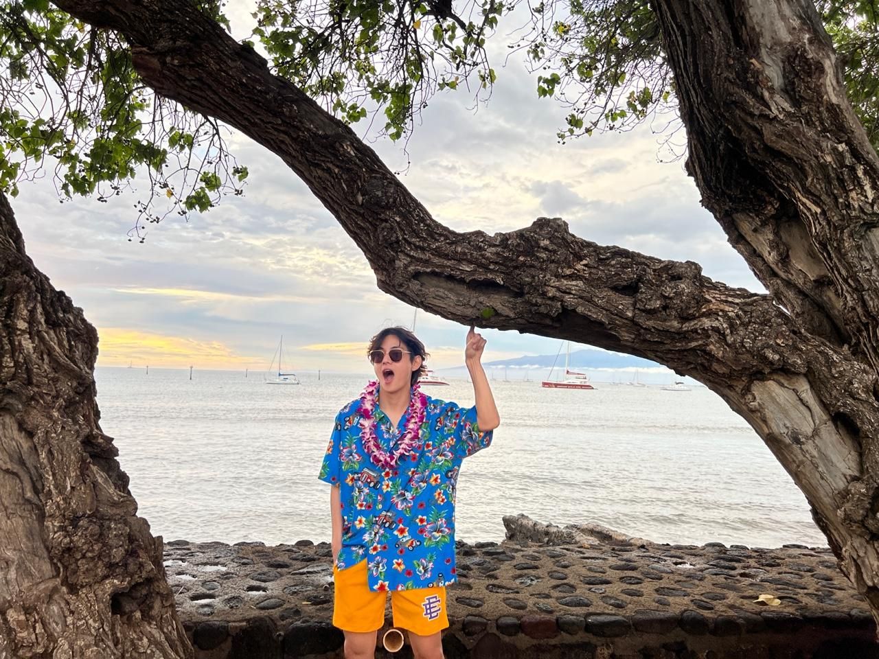 BTS singer V shares a pic from Hawaii. BTS singer V shares a pic from Hawaii.