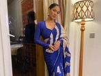 Masaba Gupta's sultry vibe in blue crinkle gota sari are the only blues accepted Masaba Gupta's sultry vibe in blue crinkle gota sari are the only blues accepted