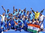 Indian men's hockey team during 2020 Tokyo Olympics.(PTI) Indian men's hockey team during 2020 Tokyo Olympics.(PTI)