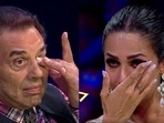 Dharmendra and Malaika Arora tear up on the sets of India's Got Talent 2. Dharmendra and Malaika Arora tear up on the sets of India's Got Talent 2. 