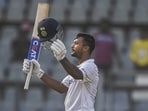 Mayank Agarwal scored a century in the second Test against New Zealand in Mumbai.(PTI)
