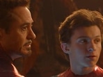 Robert Downey Jr as Tony Stark and Tom Holland as Peter Parker in a still from Avengers: Infinity War. Robert Downey Jr as Tony Stark and Tom Holland as Peter Parker in a still from Avengers: Infinity War.