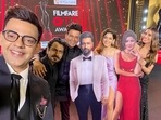 Sophie Choudry, Manoj Bajpayee, Nawazuddin Siddiqui, Alaya F and Cyrus Sahukar posed for an ‘epic selfie’ with cardboard cutouts of Vicky Kaushal and Katrina Kaif. Sophie Choudry, Manoj Bajpayee, Nawazuddin Siddiqui, Alaya F and Cyrus Sahukar posed for an ‘epic selfie’ with cardboard cutouts of Vicky Kaushal and Katrina Kaif.