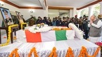 Union Home Minister Amit Shah pays final tributes to CDS Gen Bipin Rawat, who passed away in an IAF chopper crash near Coonoor in Tamil Nadu on Wednesday, at his residence in New Delhi, Friday, Dec. 10, 2021. (Vijay Verma / PTI) Union Home Minister Amit Shah pays final tributes to CDS Gen Bipin Rawat, who passed away in an IAF chopper crash near Coonoor in Tamil Nadu on Wednesday, at his residence in New Delhi, Friday, Dec. 10, 2021. (Vijay Verma / PTI)