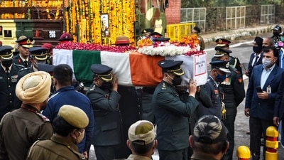 Military personnel can pay their respects to the braveheart general and his wife from 12:30 pm to 1:30 pm. The final journey of General Rawat from his residence to the Brar Square crematorium is scheduled to begin around 2pm. (ANI)