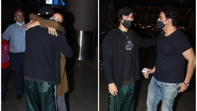Malaika Arora and Arbaaz Khan at the Mumbai airport with their son Arhaan. (Varinder Chawla) Malaika Arora and Arbaaz Khan at the Mumbai airport with their son Arhaan. (Varinder Chawla)