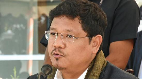 Meghalaya Chief Minister Conrad K Sangma is attending a Youth Conclave organized by the National People’s Youth Front (NPYF) in Manipur’s Imphal West district. (PTI PHOTO.)
