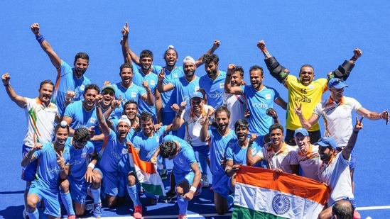 Indian men's hockey team during 2020 Tokyo Olympics.(PTI)