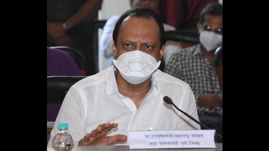 Maharashtra Deputy Chief Minister Ajit Pawar and state Home Minister Dilip Walse Patil on Friday held a meeting to review the COVID-19 situation in Pune. (HT PHOTO)