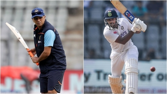 Rahul Dravid (L) and Mayank Agarwal. (PTI)