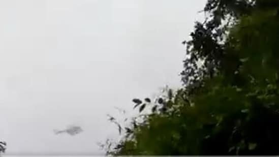 Screengrab from the video which has now gone viral on social media claiming to be the final moments of the chopper which crashed minutes after being photographed.&nbsp;