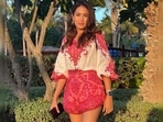 Mira Rajput's red printed playsuit is a sexy alternative to average swimsuit(Instagram/mira.kapoor) Mira Rajput's red printed playsuit is a sexy alternative to average swimsuit(Instagram/mira.kapoor)