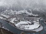 Snow covers Jasrath village in Lahaul-Spiti district of Himachal Pradesh.(PTI) Snow covers Jasrath village in Lahaul-Spiti district of Himachal Pradesh.(PTI)