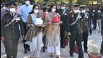 Ashes of Gen Bipin Rawat and his wife Madhulika being taken for immersion by their daughters at VIP Ganga Ghat in Haridwar on Saturday. (HT PHOTO.) Ashes of Gen Bipin Rawat and his wife Madhulika being taken for immersion by their daughters at VIP Ganga Ghat in Haridwar on Saturday. (HT PHOTO.)