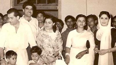 Boney Kapoor shared a throwback picture featuring his father Surinder Kapoor, Raj Kapoor, Krishna Raj Kapoor and Nirmal Kapoor. (Instagram) Boney Kapoor shared a throwback picture featuring his father Surinder Kapoor, Raj Kapoor, Krishna Raj Kapoor and Nirmal Kapoor. (Instagram)