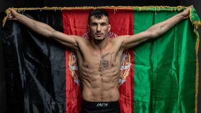 Abdul Azim Badakhshi headlined the main card of Matrix Fight Night 7 (MFN) in Hyderabad on Friday, where the Afghan beat Brazilian Marcelo Guarilha via TKO. (Matrix Fight Night)