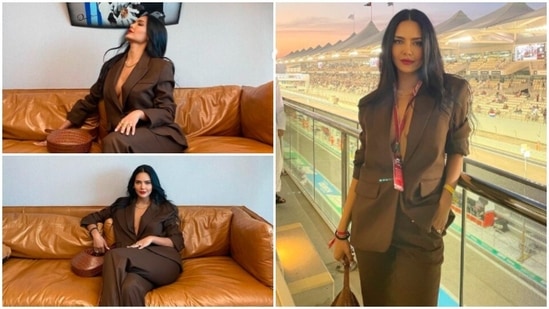 Actor Esha Gupta Sex - Esha Gupta gives off major boss lady vibes in brown pantsuit at F1  championship Dubai | Hindustan Times