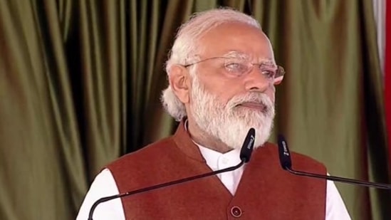 PM Narendra Modi addresses a gathering after inaugurating Saryu Nahar National Project in Balrampur, Uttar Pradesh. (ANI Twitter) PM Narendra Modi addresses a gathering after inaugurating Saryu Nahar National Project in Balrampur, Uttar Pradesh. (ANI Twitter)