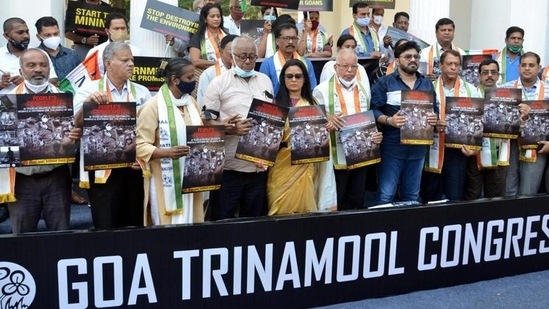 The Trinamool Congress in Goa has promised <span class='webrupee'>₹</span>5,000 per family per month under a ‘Griha Laxmi Scheme’ to the people of the coastal state if voted to power in the next assembly polls. (PTI PHOTO.) The Trinamool Congress in Goa has promised <span class='webrupee'>₹</span>5,000 per family per month under a ‘Griha Laxmi Scheme’ to the people of the coastal state if voted to power in the next assembly polls. (PTI PHOTO.)