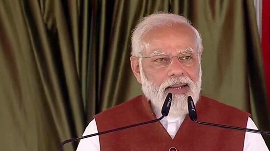 Prime Minister Narendra Modi in Balrampur, Uttar Pradesh.(ANI)