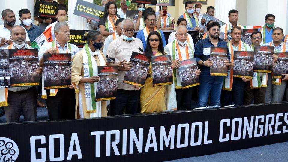 The Trinamool Congress in Goa has promised  ₹5,000 per family per month under a ‘Griha Laxmi Scheme’ to the people of the coastal state if voted to power in the next assembly polls. (PTI PHOTO.)