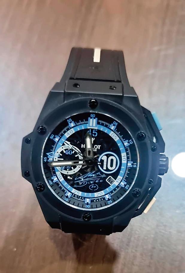 Late football legend Diego Maradona’s stolen Hublot. (HT_PHOTO)