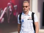 Haas driver Nikita Mazepin of Russia arrives to the Losail International Circuit in Losail, Qatar, Thursday, Nov. 18, 2021 ahead of the Qatar Formula One Grand Prix.