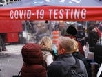 Omicron cases have been reported from as many as 63 countries as of December 9, the WHO said. In picture - People wait in line to get tested for Covid-19 at a testing facility in Times Square in New York City. Omicron cases have been reported from as many as 63 countries as of December 9, the WHO said. In picture - People wait in line to get tested for Covid-19 at a testing facility in Times Square in New York City.
