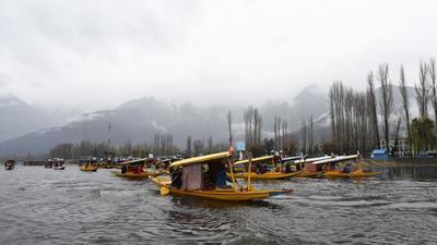 Early snowfall in the Valley, particularly in Gulmarg, has also prompted more people to make way towards the ski resort with advance bookings in most of the hotels. Overall, more than 5.49 lakh tourists came to Kashmir this year till December first week. (HT File Photo) Early snowfall in the Valley, particularly in Gulmarg, has also prompted more people to make way towards the ski resort with advance bookings in most of the hotels. Overall, more than 5.49 lakh tourists came to Kashmir this year till December first week. (HT File Photo)