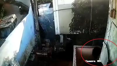 Screengrab of a viral video purportedly showed a man chasing a priest with a machete in Karnataka. Screengrab of a viral video purportedly showed a man chasing a priest with a machete in Karnataka.