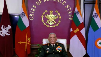 Gen Rawat is also heard inviting citizens to take part in the celebrations. Rawat ends on a note, “Apni senao par hai humein garv, aap milke manaye Vijay Parv”. (Video grab) Gen Rawat is also heard inviting citizens to take part in the celebrations. Rawat ends on a note, “Apni senao par hai humein garv, aap milke manaye Vijay Parv”. (Video grab)
