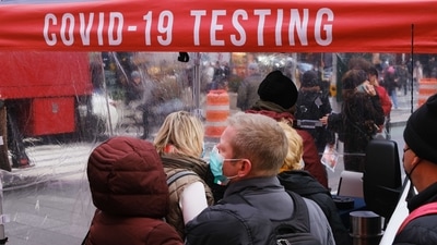 Omicron cases have been reported from as many as 63 countries as of December 9, the WHO said. In picture - People wait in line to get tested for Covid-19 at a testing facility in Times Square in New York City. (AFP | Representational image) Omicron cases have been reported from as many as 63 countries as of December 9, the WHO said. In picture - People wait in line to get tested for Covid-19 at a testing facility in Times Square in New York City. (AFP | Representational image)