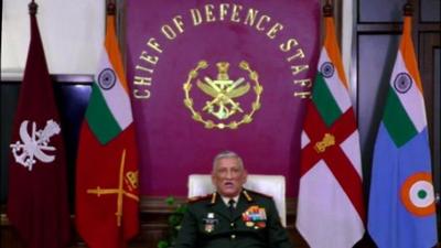 The 70-second video clip was played on Sunday at the inauguration of the Swarnim Vijay Parv at India Gate by defence minister Rajnath Singh. (SCREENGRAB.)
