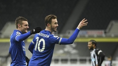 Maddison stars in Leicester's 4-0 win over Newcastle in Premier League (AP)