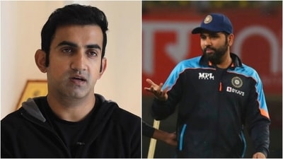Gautam Gambhir (L) and Rohit Sharma. (Twitter/PTI)