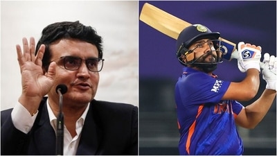 Sourav Ganguly (L) and Rohit Sharma. (AP) Sourav Ganguly (L) and Rohit Sharma. (AP)
