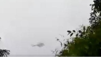 Screengrab from the video which has now gone viral on social media claiming to be the final moments of the chopper which crashed minutes after being photographed.&nbsp;