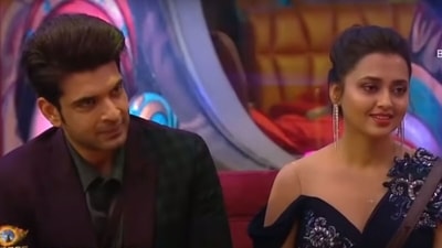 Karan Kundrra and Tejasswi Prakash on Bigg Boss 15.&nbsp;