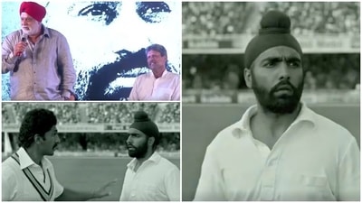 Ranveer Singh as Kapil Dev and Ammy Virk as Balwinder Sandhu in 83. Ranveer Singh as Kapil Dev and Ammy Virk as Balwinder Sandhu in 83.