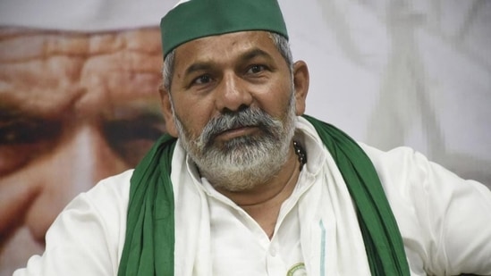 Bharatiya Kisan Union leader Rakesh Tikait has asserted they won't stop holding maha panchayats. (HT file photo)