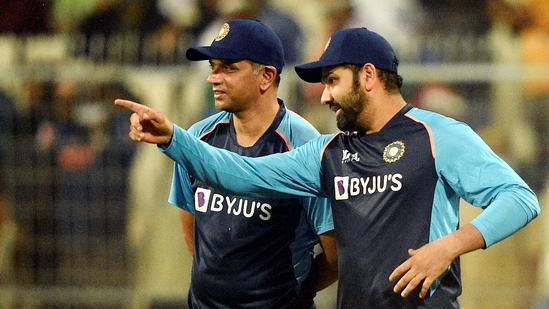  India's white-ball captain Rohit Sharma on what's it like to work with coach Rahul Dravid(PTI)